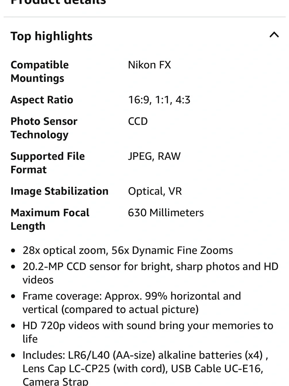 Nikon Coolpix L340 20.2 MP Digital Camera with 28x Optical Zoom and 3.0-Inch LCD